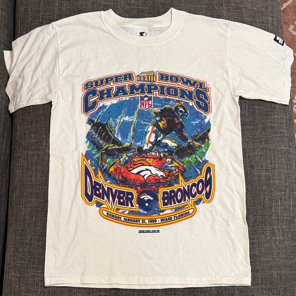 Vintage 1999 Denver Broncos Super Bowl XXXIII Champions Starter Tee XL